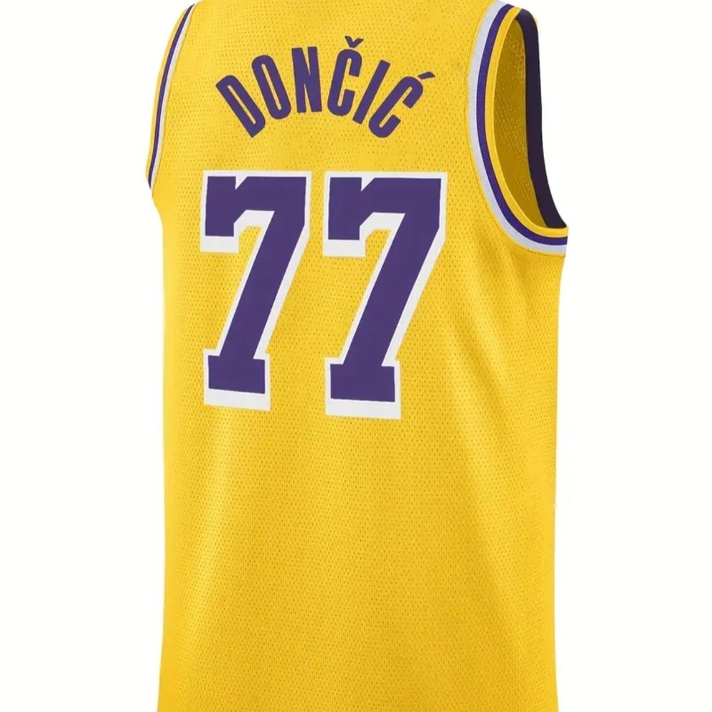 Luka Doncic Los Angeles Lakers Yellow Basketball Jersey SIZE XL ... BRAND NEW - Picture 6 of 12